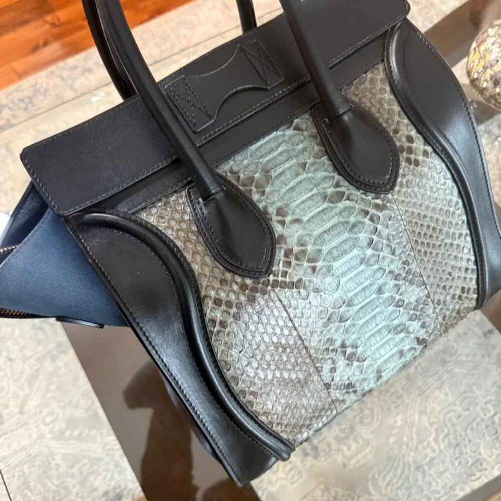 Celine Phyton Suede Large Tote Bag - Picture 6 of 7